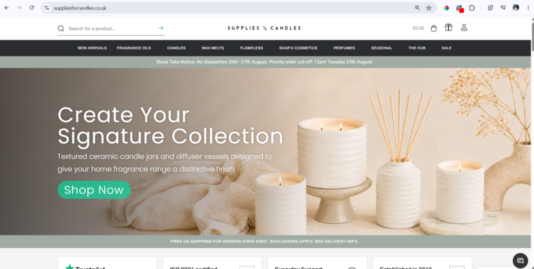 Supplies For Candles website preview