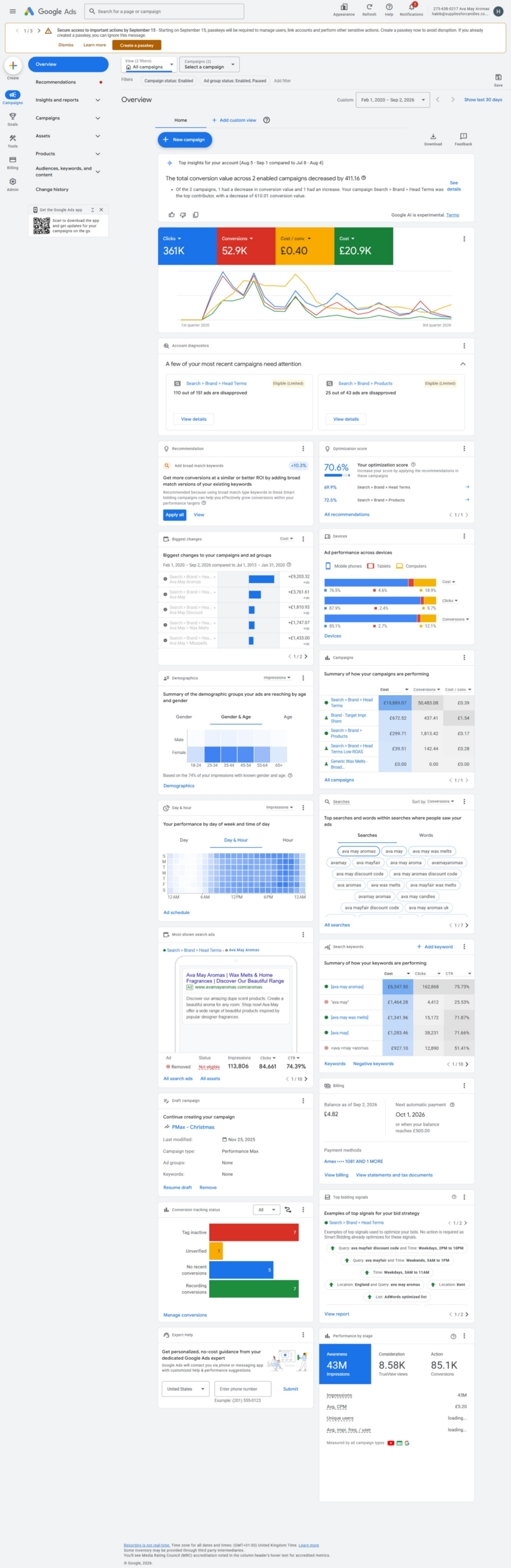 Google Ads - Ava Mayfair Overview