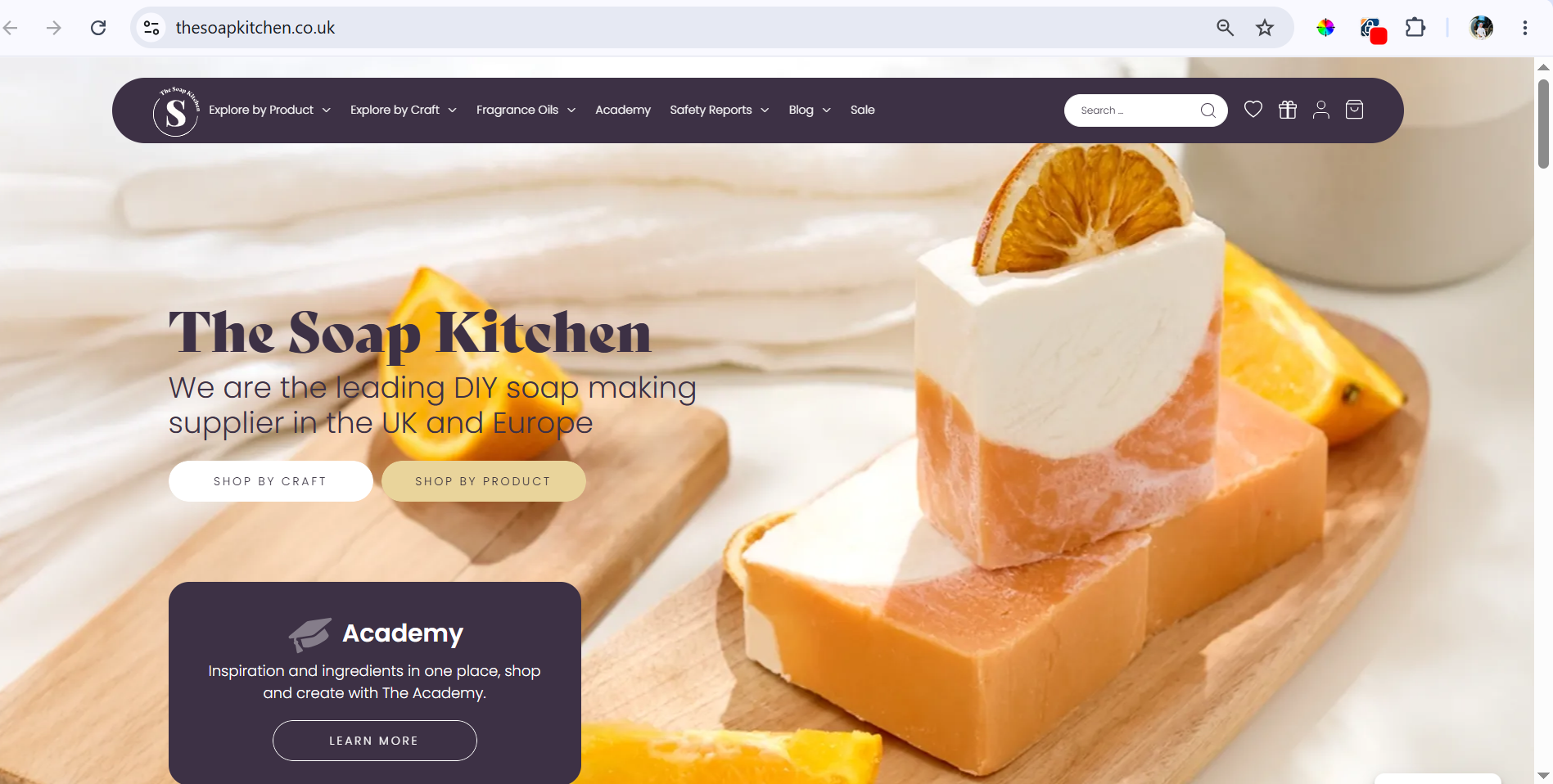 The Soap Kitchen website preview
